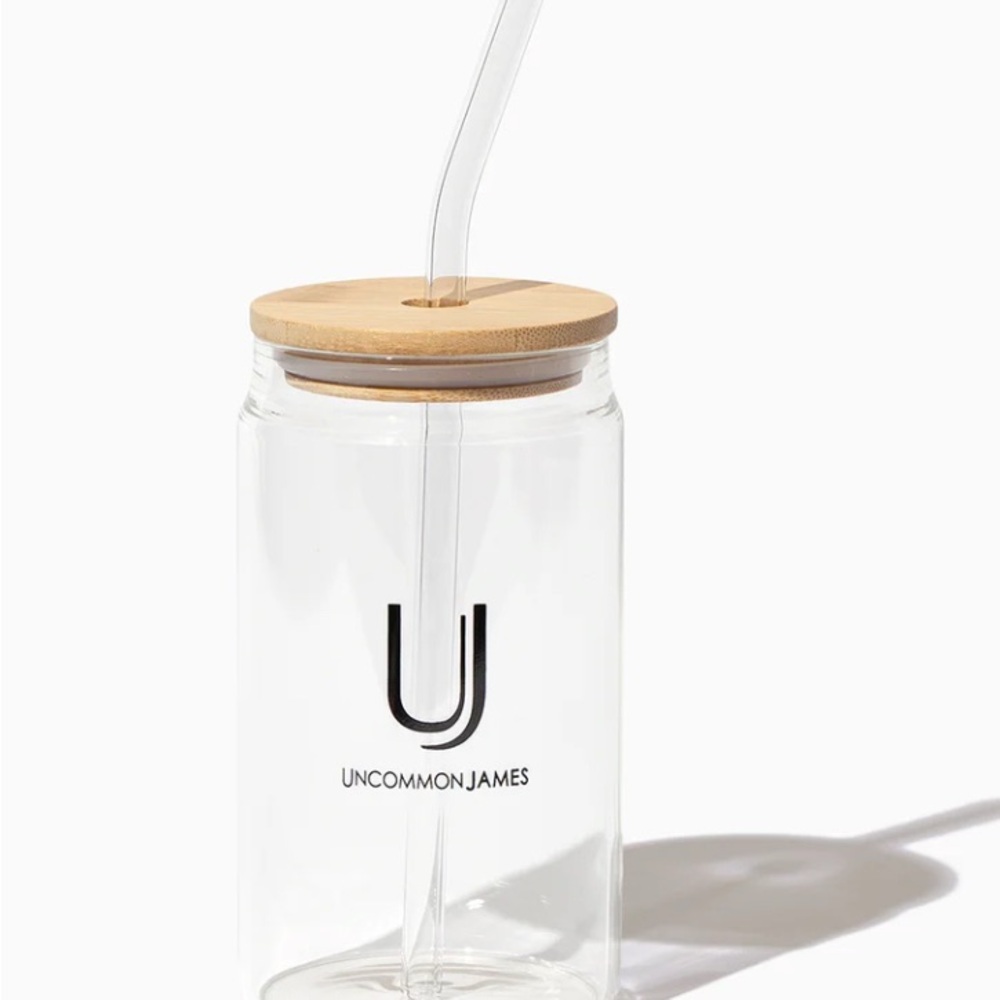 Uncommon James Clear Glass Tumbler with Bamboo Lid